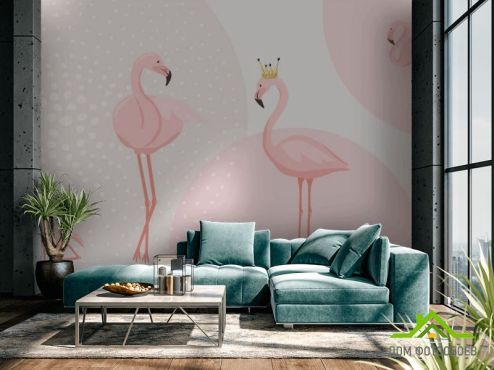 выбрать Фотообои Розовые фламинго Фотообои Животные на стену