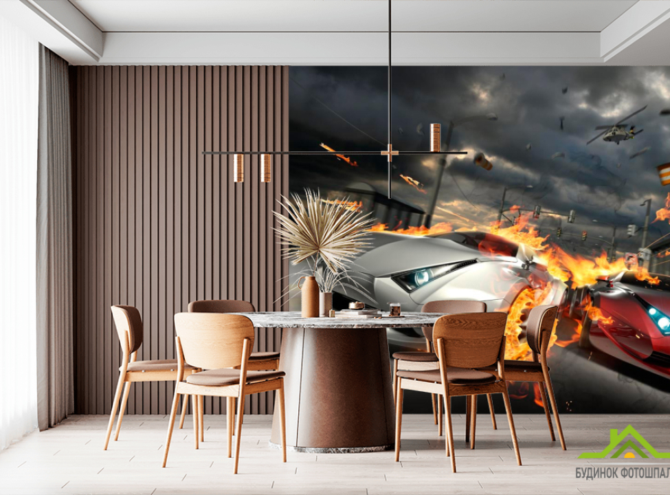 выбрать Фотошпалери Вогненний авто Каталог фотошпалер на стіну