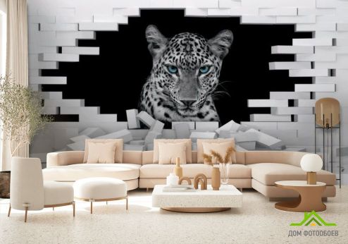 выбрать 3д фотообои Леопард Фотообои 3Д на стену