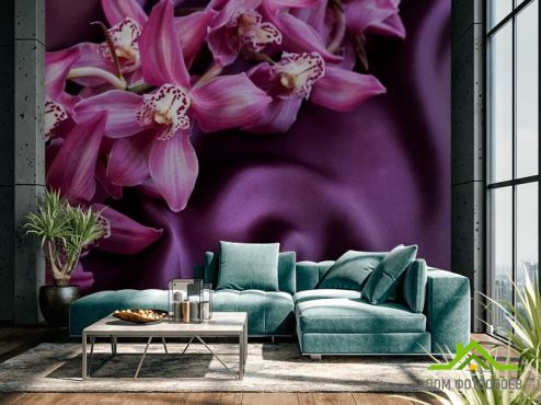 выбрать Фотообои Цветы на шелке Фотообои Фотообои Цветы: фиолетовый на стену