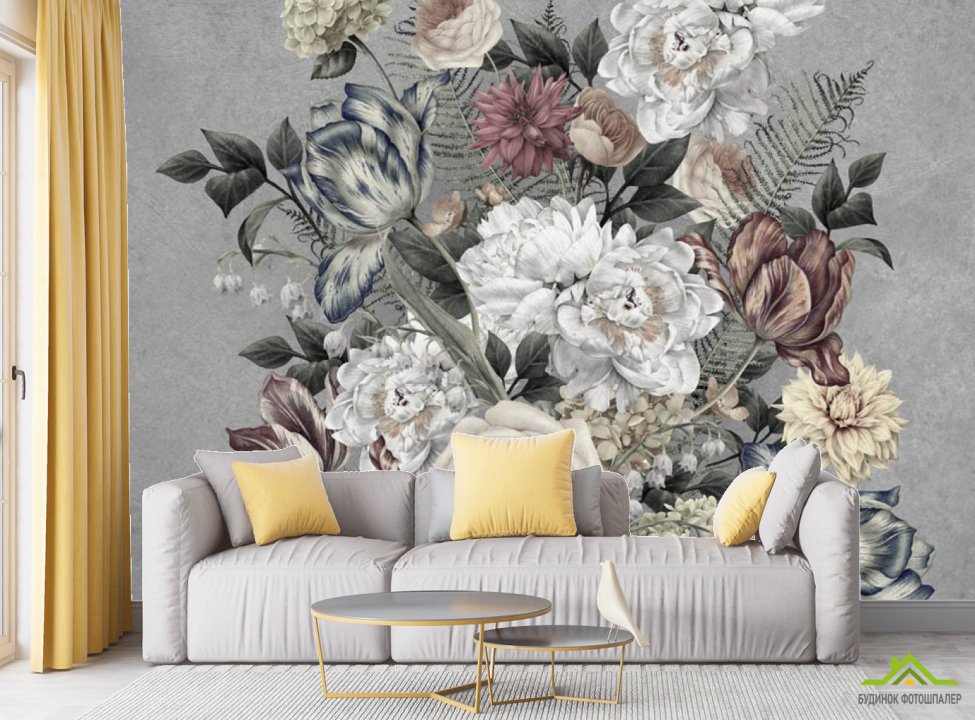 выбрать Фотошпалери Вінтажні квіти Каталог фотошпалер на стіну