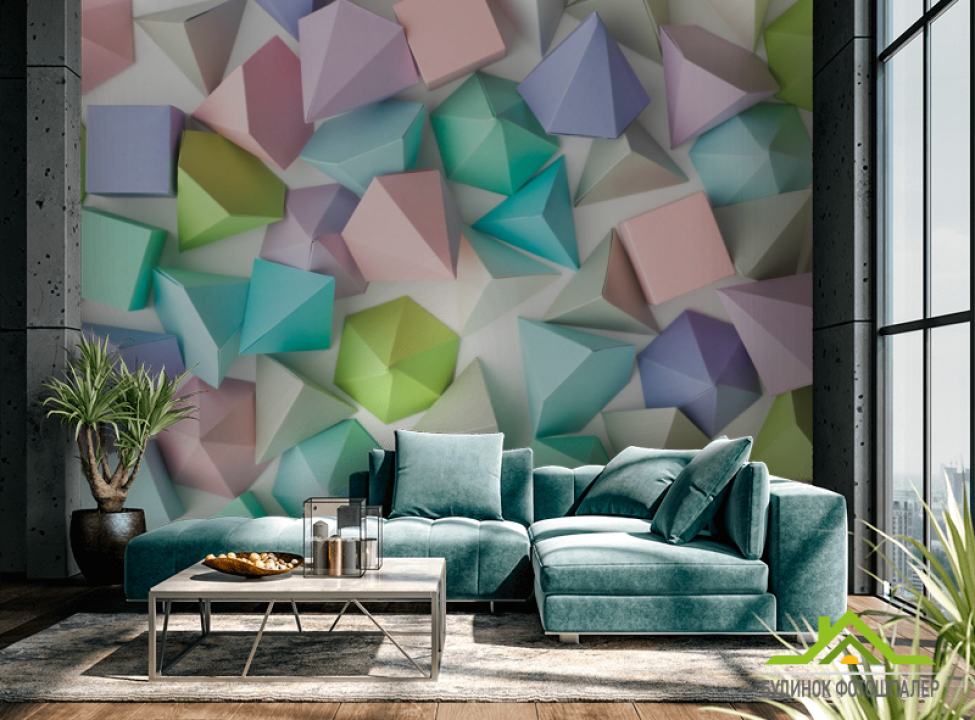 выбрать Фотообои разноцветное бумажное оригами Каталог фотообоев на стену