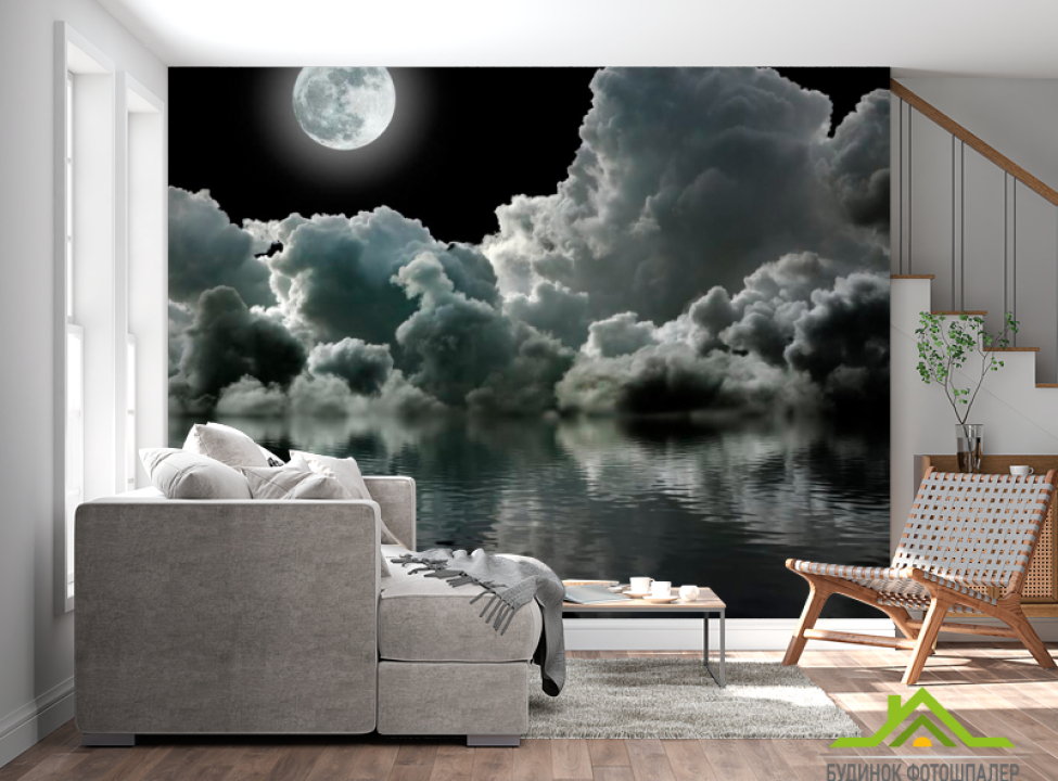 выбрать Фотошпалери Місяць над хмарами Каталог фотошпалер на стіну