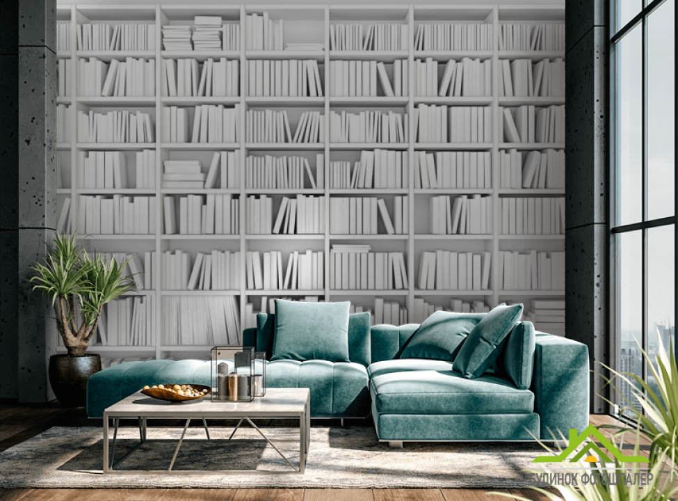 выбрать Фотошпалери білий книжкова шафа Каталог фотошпалер на стіну