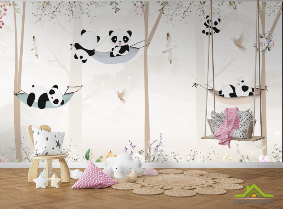выбрать Фотообои панды Фотообои Little kids на стену