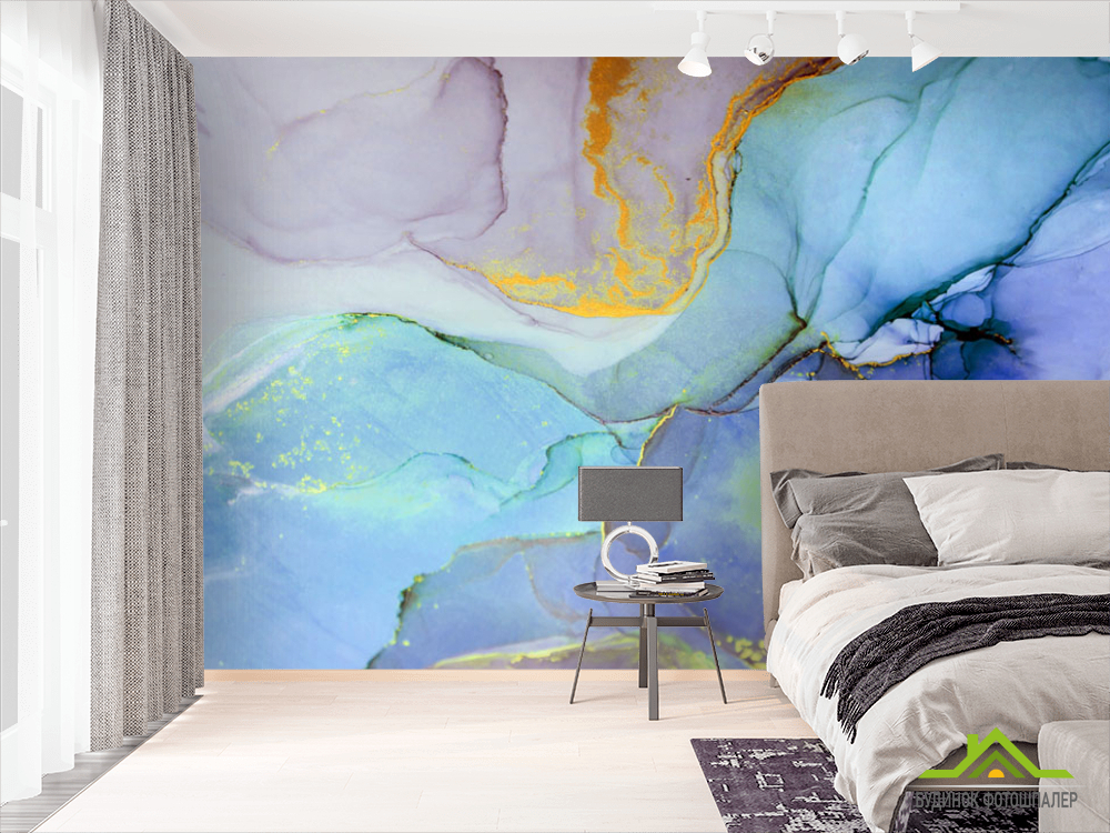 Фотообои Сине-фиолетовый флюид