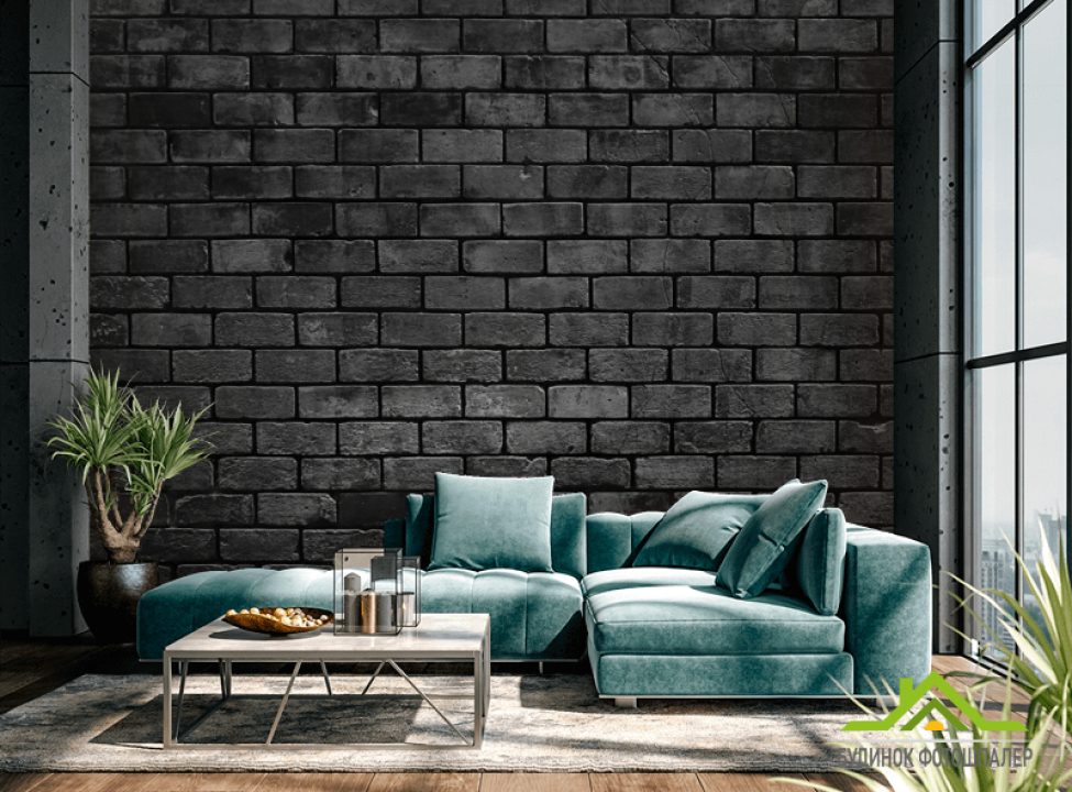 выбрать Фотошпалери Чорна цегляна стіна Шпалери під цеглу на стіну