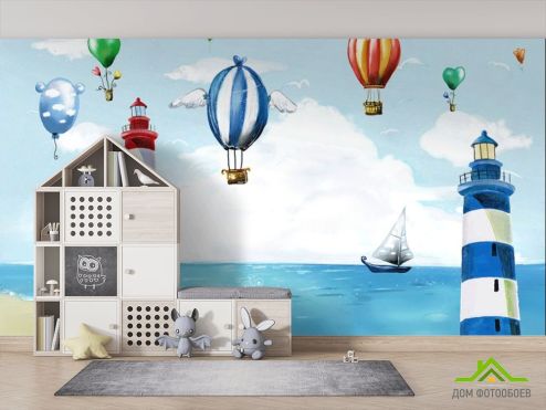 выбрать Фотообои Воздушные шары и маяки Фотообои Фотообои в детскую: горизонталная, горизонтальная ориентация на стену