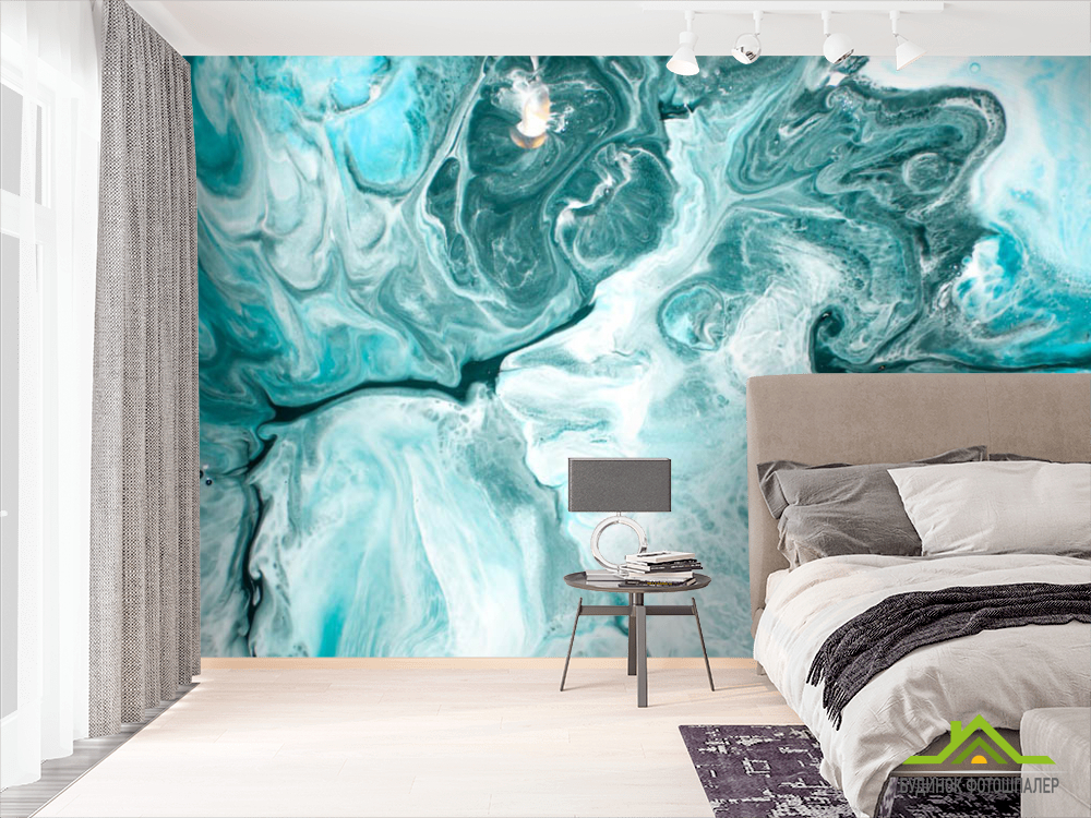 Фотообои Fluid art бирюза