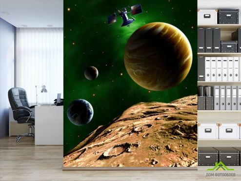 выбрать Фотообои Планеты Фотообои Фотообои Космос: вертикальная, черный ориентация на стену