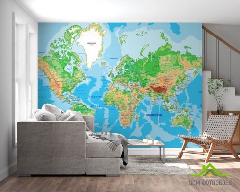 выбрать Фотошпалери Карта Фотошпалери Фотошпалери карта Світу: квадратна, горизонтальна орієнтація на стіну