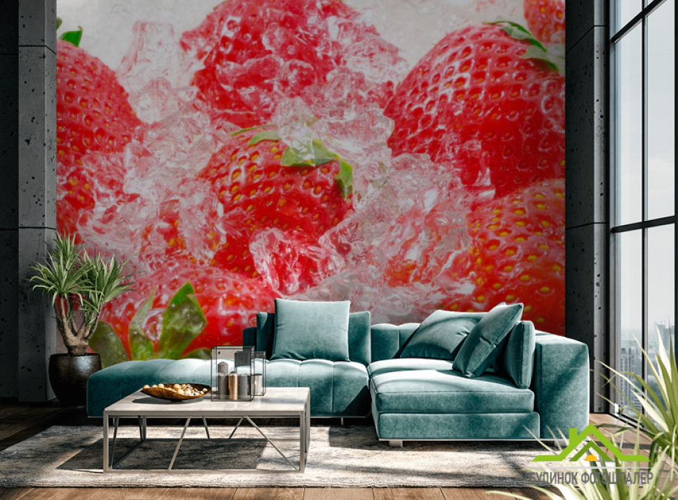 выбрать Фотошпалери Полуниця по льоду Каталог фотошпалер на стіну