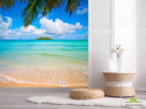 выбрать Фотообои Остров посреди моря Зеленые фотообои на стену
