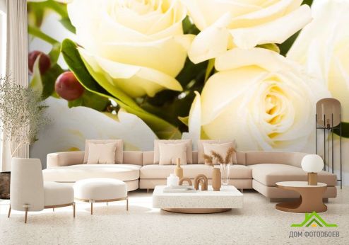 выбрать Фотообои 4 розы белых Фотообои, цвет: «горизонталная, горизонтальная» на стену