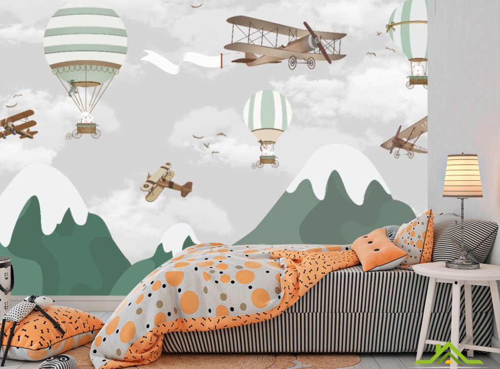 выбрать Фотообои детские горы и самолеты Каталог фотообоев на стену