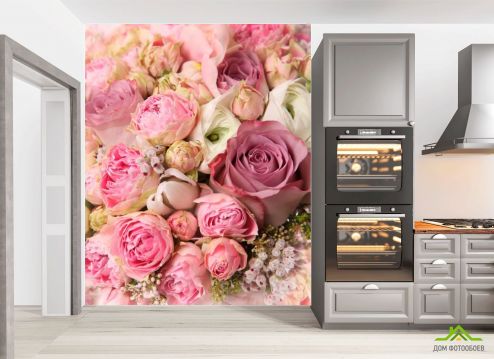 выбрать Фотообои в кухню Цветы Розовые фотообои на стену
