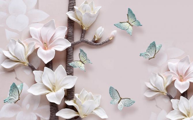 Фотообои керамические цветы
