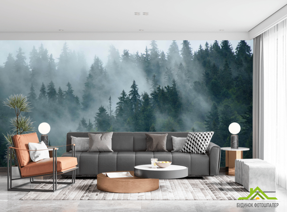 выбрать Фотошпалери ліс в тумані Каталог фотошпалер на стіну
