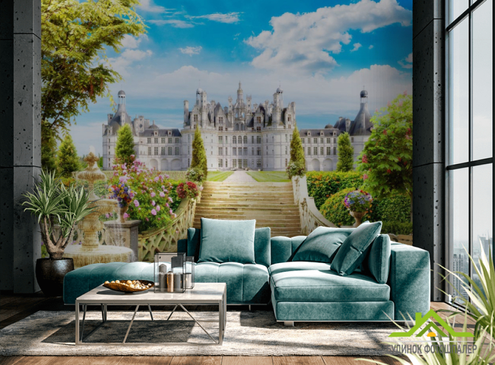 выбрать Фотообои Фонтан, ступеньки, замок Каталог фотообоев на стену
