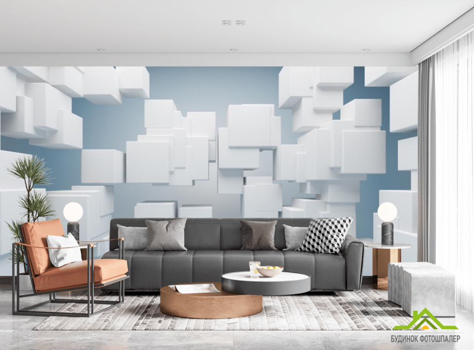 выбрать Фотошпалери Білі кубики 3Д Каталог фотошпалер на стіну