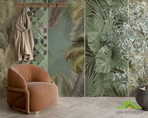 выбрать Фотообои Дизайнерские листья Фотообои тропические листья на стену
