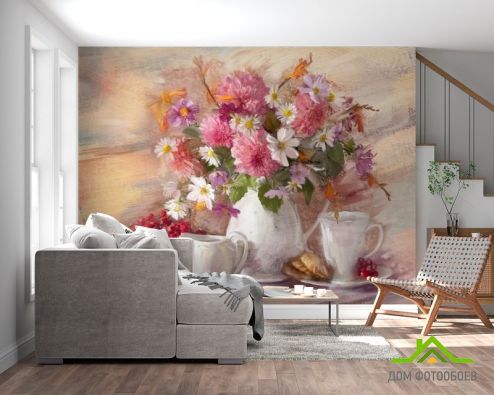 выбрать Фотообои картина цветы в вазе Фотообои Цветы на стену