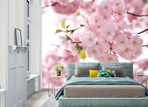 выбрать Фотообои Цветы розовой сакуры Фотообои в спальню: горизонталная, горизонтальная ориентация на стену
