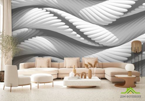 выбрать Фотообои белые волокна Фотообои 3D фотообои: горизонталная, горизонтальная, серый ориентация на стену