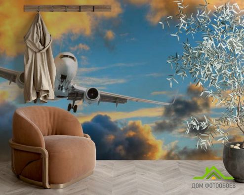выбрать Фотообои Самолет в небе Фотообои Фотообои Транспорт: фото  на стену