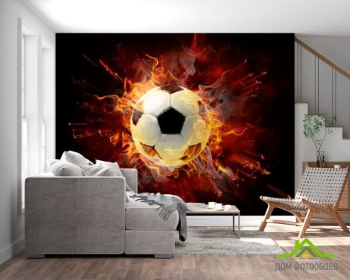 выбрать Фотообои Мяч в огне Фотообои Спорт на стену