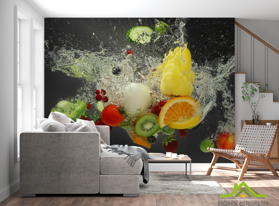 выбрать Фотообои Фрукты в воде Каталог фотообоев на стену