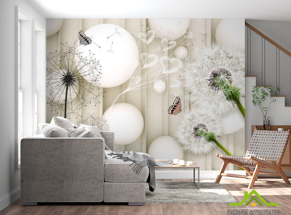 выбрать Фотошпалери 3д кульбаби Каталог фотошпалер на стіну