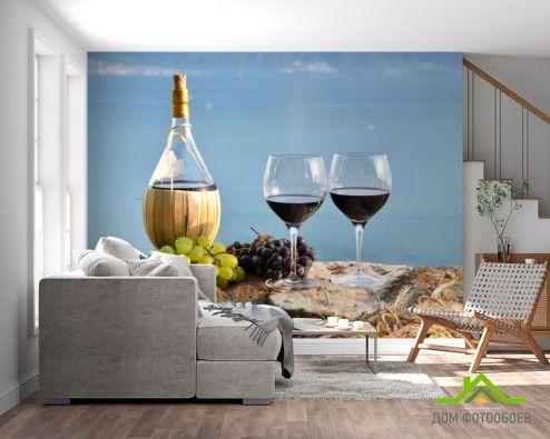 выбрать Фотообои красное вино на берегу Фотообои Еда и напитки на стену