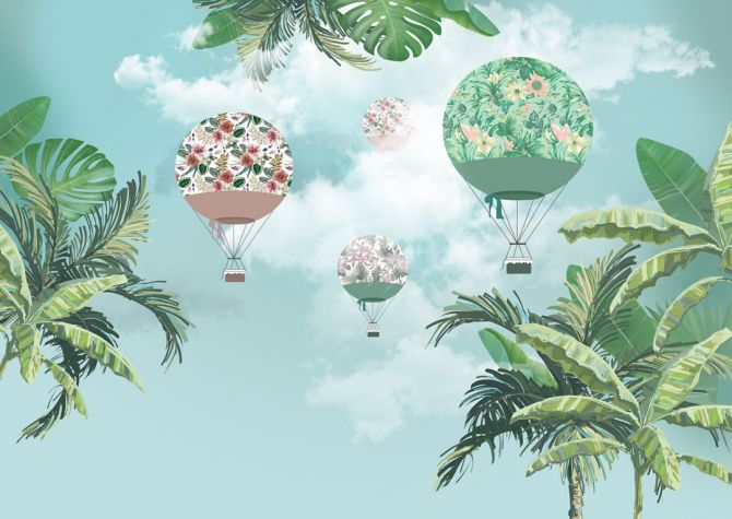 Фотообои Пальмы и воздушные шары