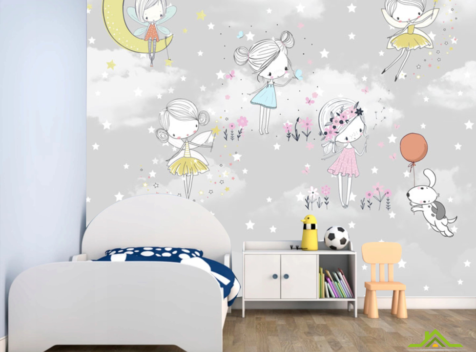 выбрать Фотообои Феи на сером Фотообои Little kids на стену