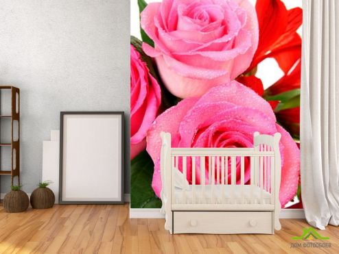 выбрать Фотообои Бледно-розового оттенка розы Розовые фотообои на стену