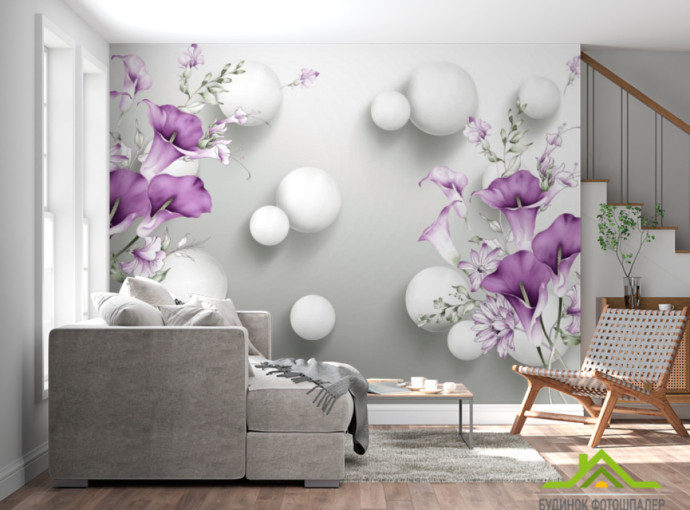 выбрать 3д фотообои Шары Каталог фотообоев на стену
