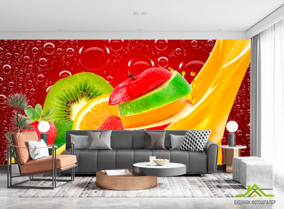 выбрать Фотообои Нарезанные фрукты, ягоды Фотообои Еда и напитки на стену