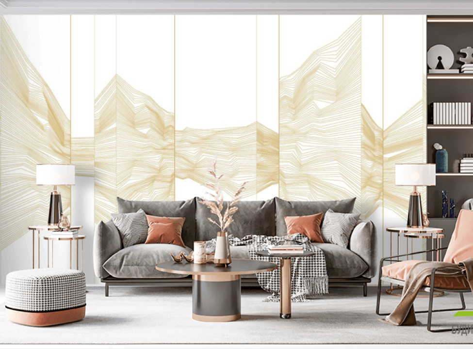 выбрать Фотообои золотые линии Каталог фотообоев на стену