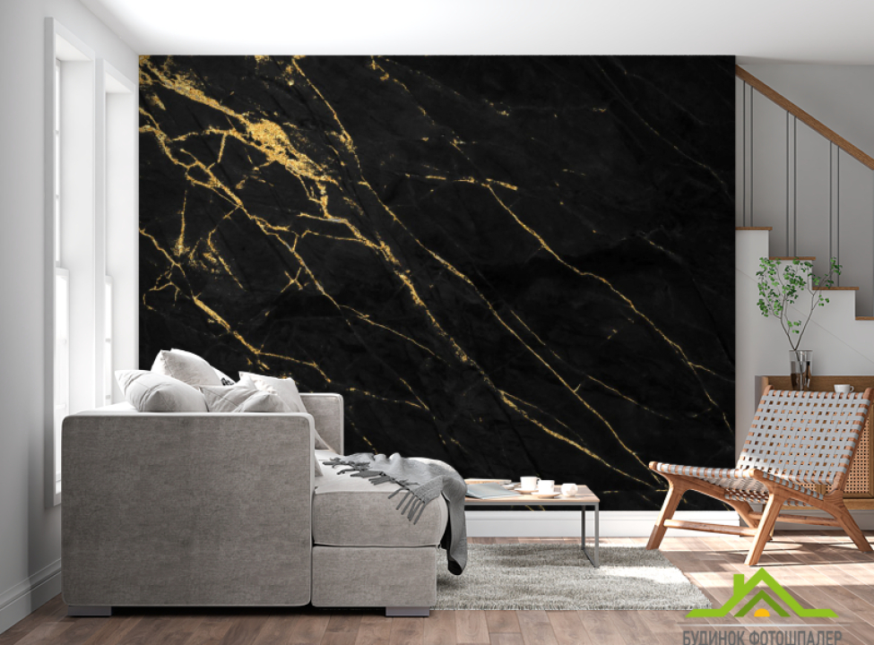 выбрать Фотообои Черный мрамор с золотом Каталог фотообоев на стену