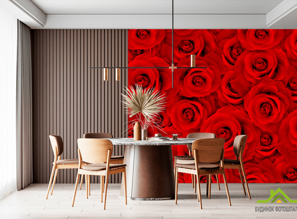 выбрать Фотообои Букет роз алых Каталог фотообоев на стену