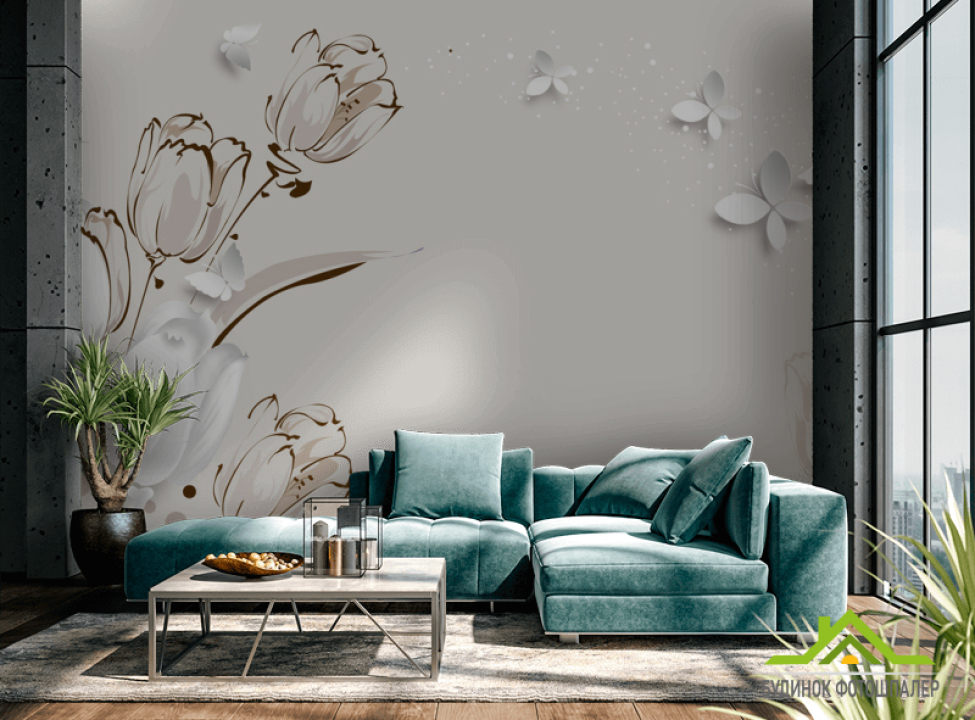 выбрать Фотошпалери Векторні тюльпани Каталог фотошпалер на стіну