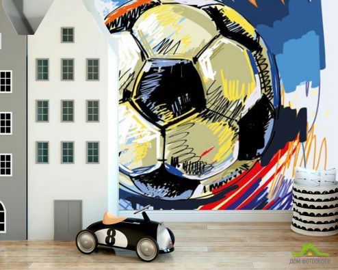 выбрать Фотообои Рисованный мяч Фотообои футбол на стену