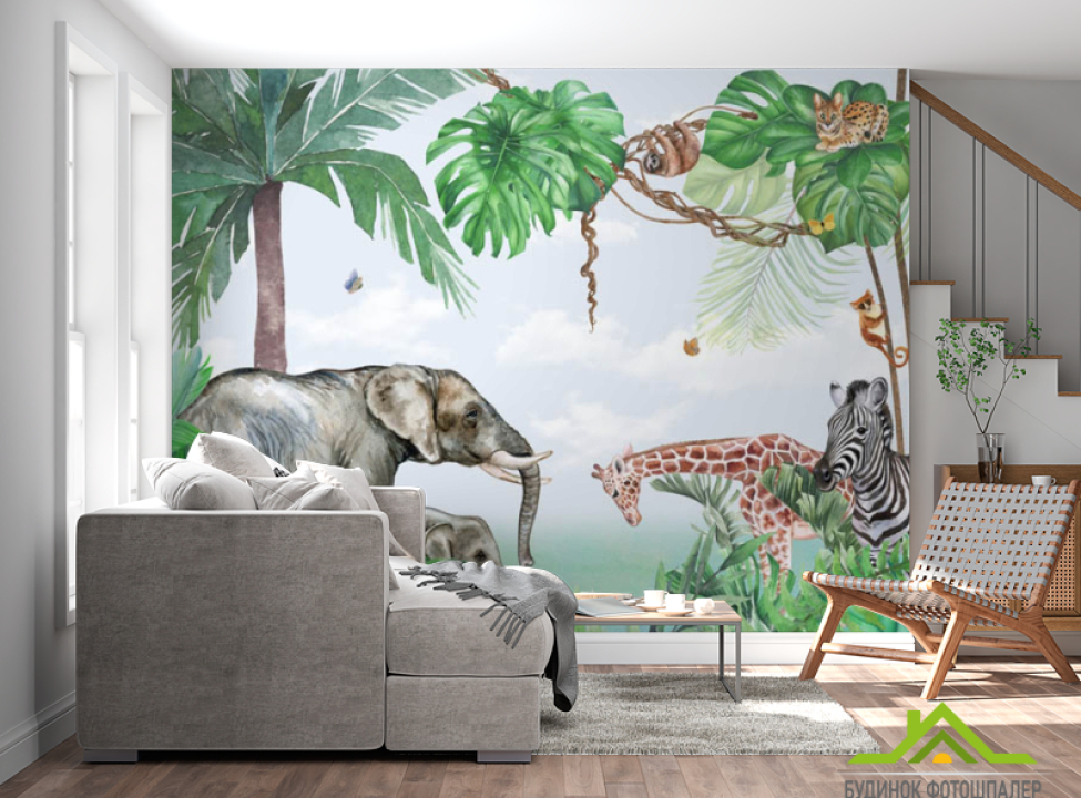 выбрать Фотошпалери слон, зебра, жираф Каталог фотошпалер на стіну