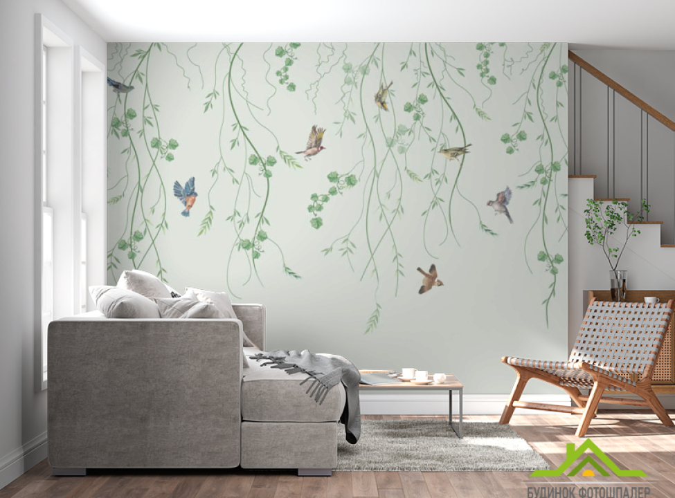 выбрать Фотошпалери гілки і пташки Фотошпалери Східний стиль на стіну