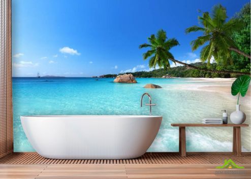 выбрать Фотообои Морской пляж Фотообои в ванную: горизонталная, горизонтальная ориентация на стену