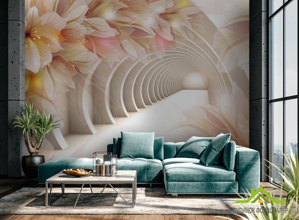 выбрать Фотообои Тонель из цветов Каталог фотообоев на стену