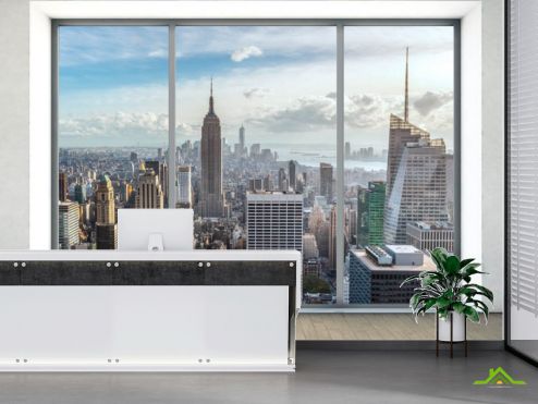 выбрать Фотообои Нью Йорк из окна Фотообои, цвет: «горизонталная, горизонтальная» на стену