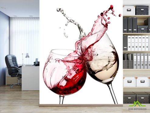 выбрать Фотообои красное и белое вино Фотообои Еда и напитки на стену