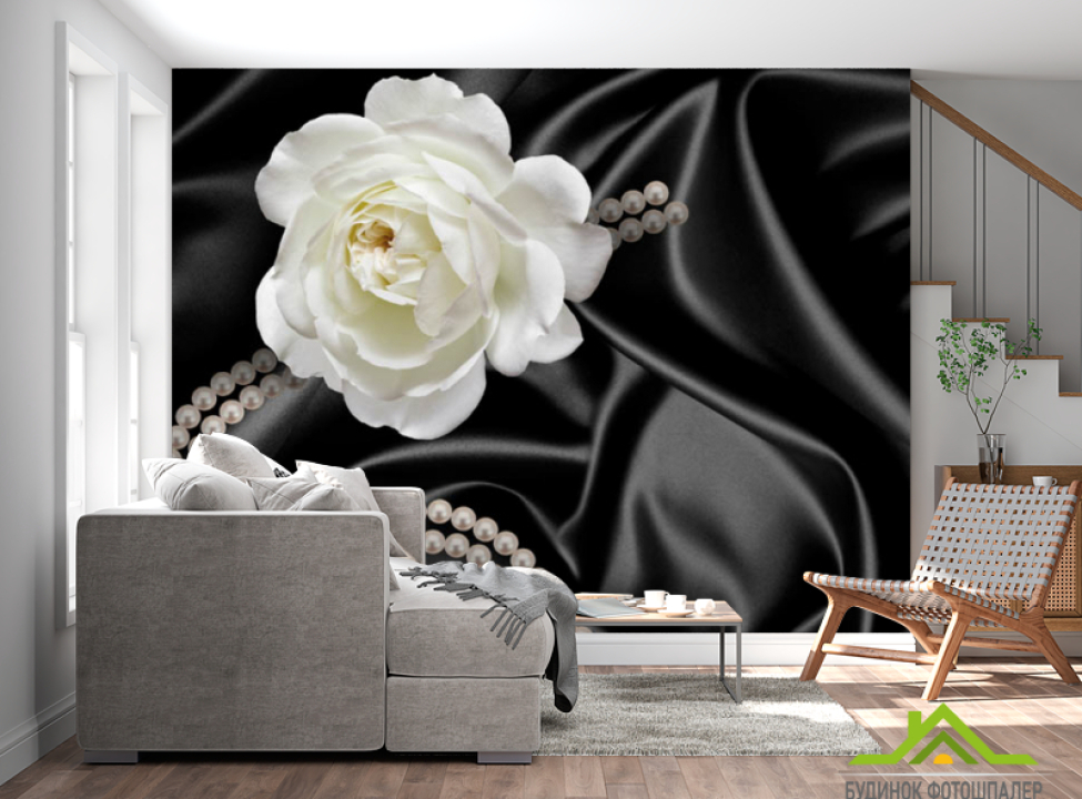 выбрать Фотошпалери Троянда з перлами Каталог фотошпалер на стіну